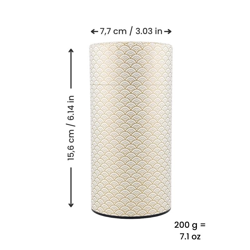 Washi Tea Canister - Golden Seigaiha