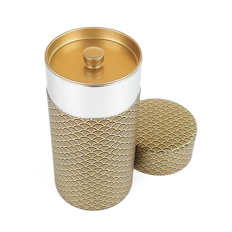 Washi Tea Canister - Seigaiha