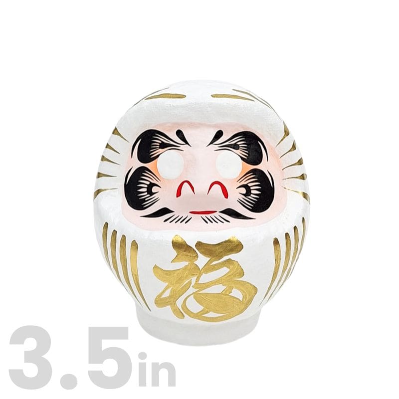 White Japanese Daruma – 3.5” to 5.9” 3.5