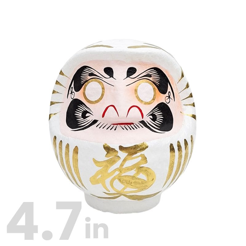 White Japanese Daruma – 3.5” to 5.9” 4.7