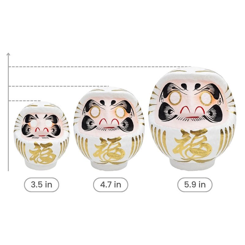 White Japanese Daruma – 3.5” to 5.9”