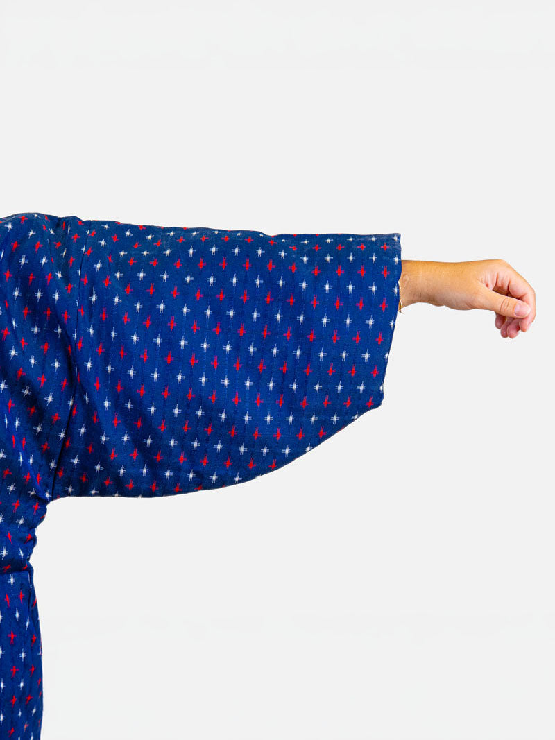 Women’s Hanten Jacket – Blue Kasuri