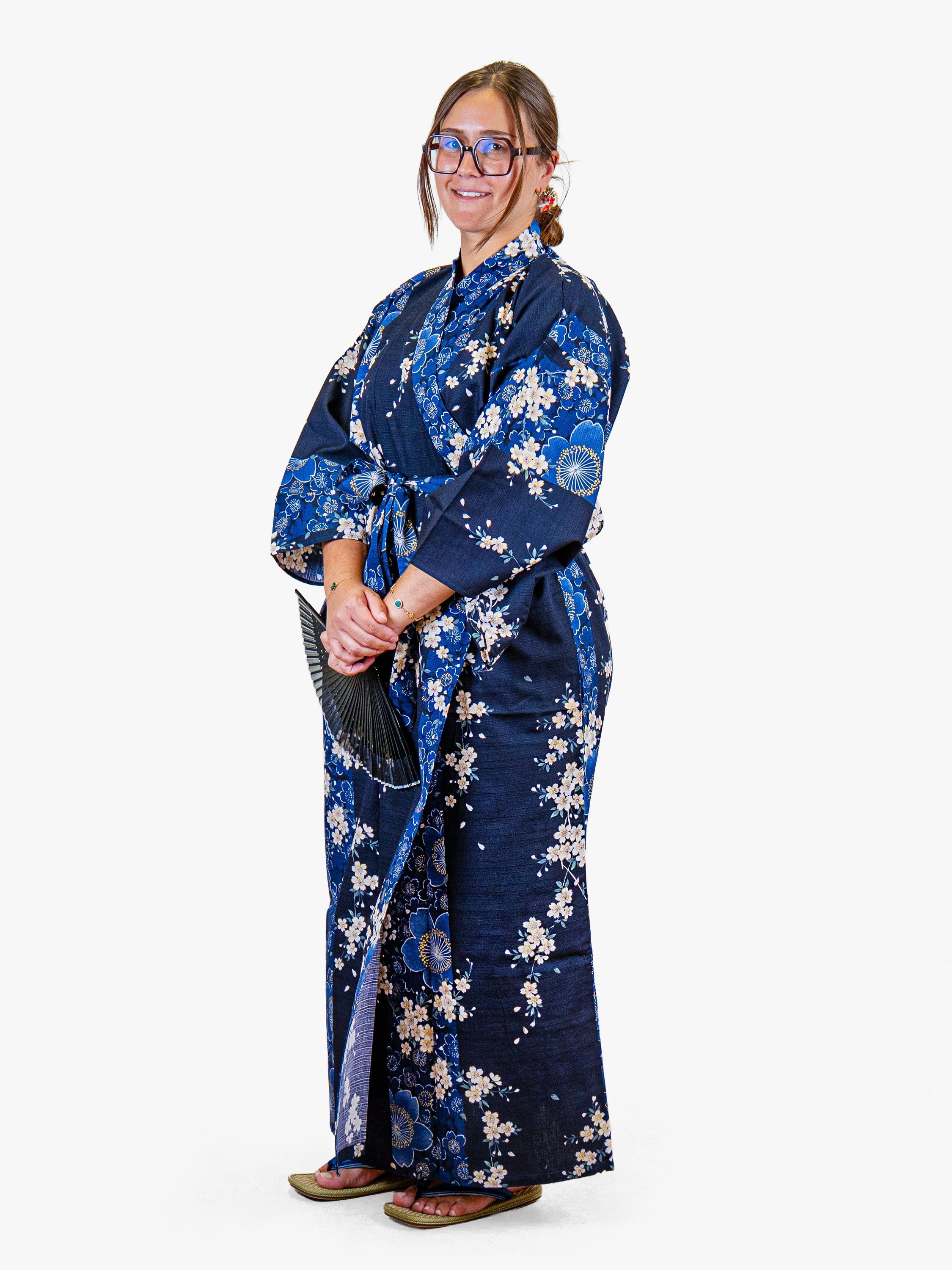 Women’s Japanese Kimono – Blue Sakura