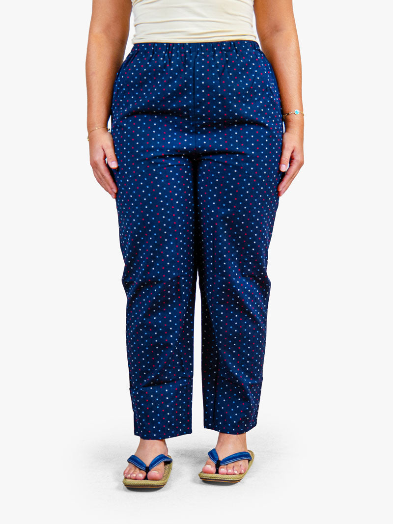 Women’s Japanese Trousers – Navy Blue Arare