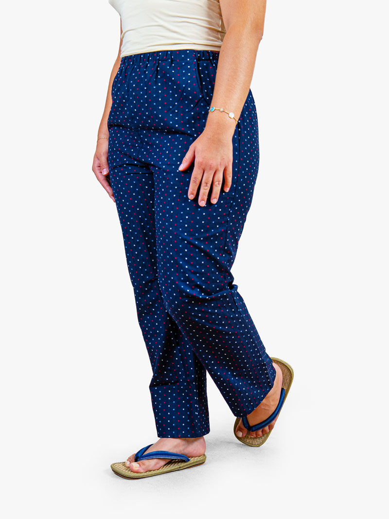 Women’s Japanese Trousers – Navy Blue Arare