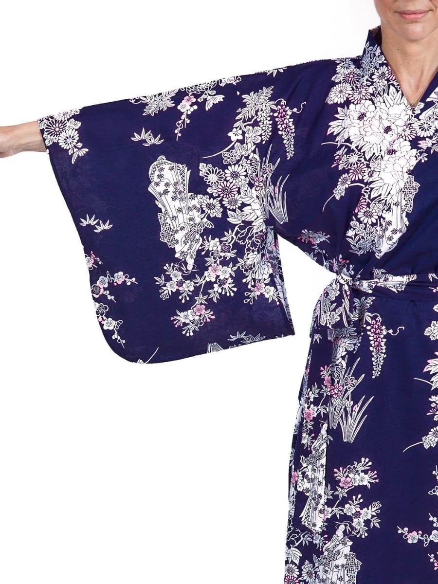 Women’s Yukata Kimono - Peony & Geisha