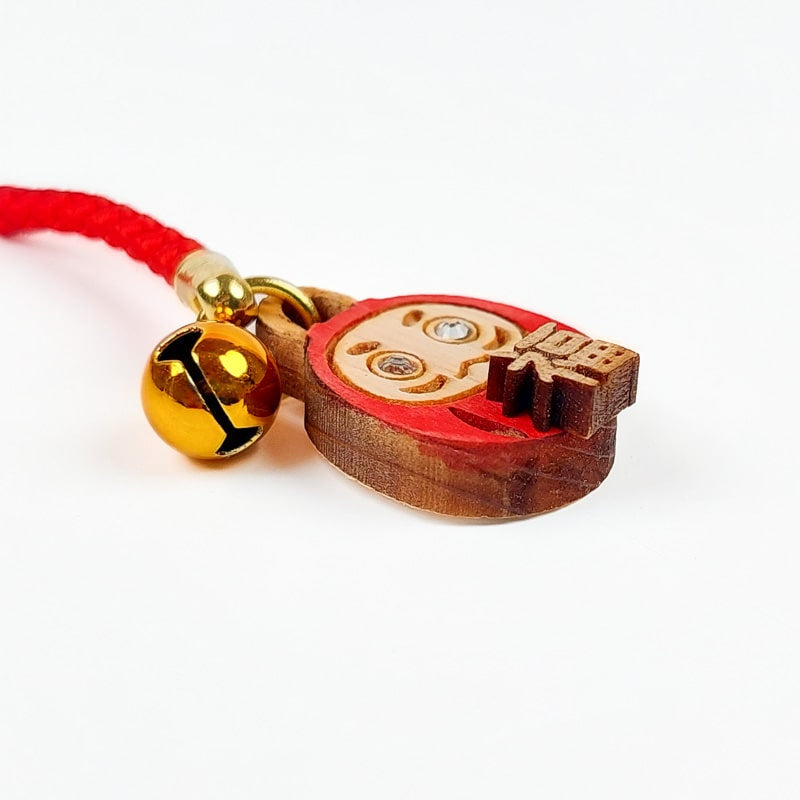 Wooden Daruma Keychain