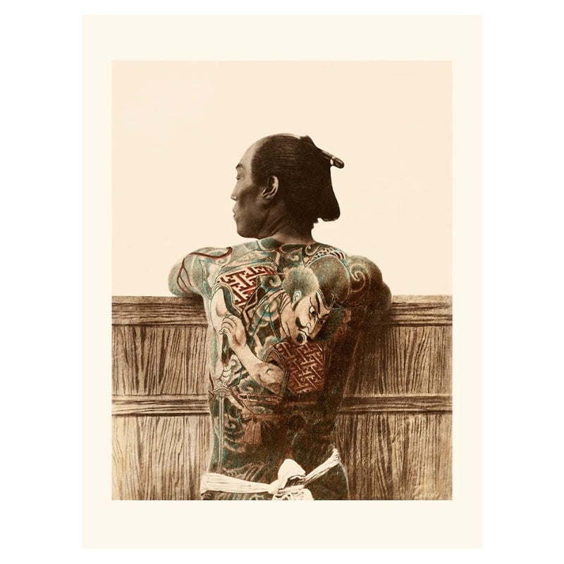 a photograph of a japanese yakuza tattoo featuring the