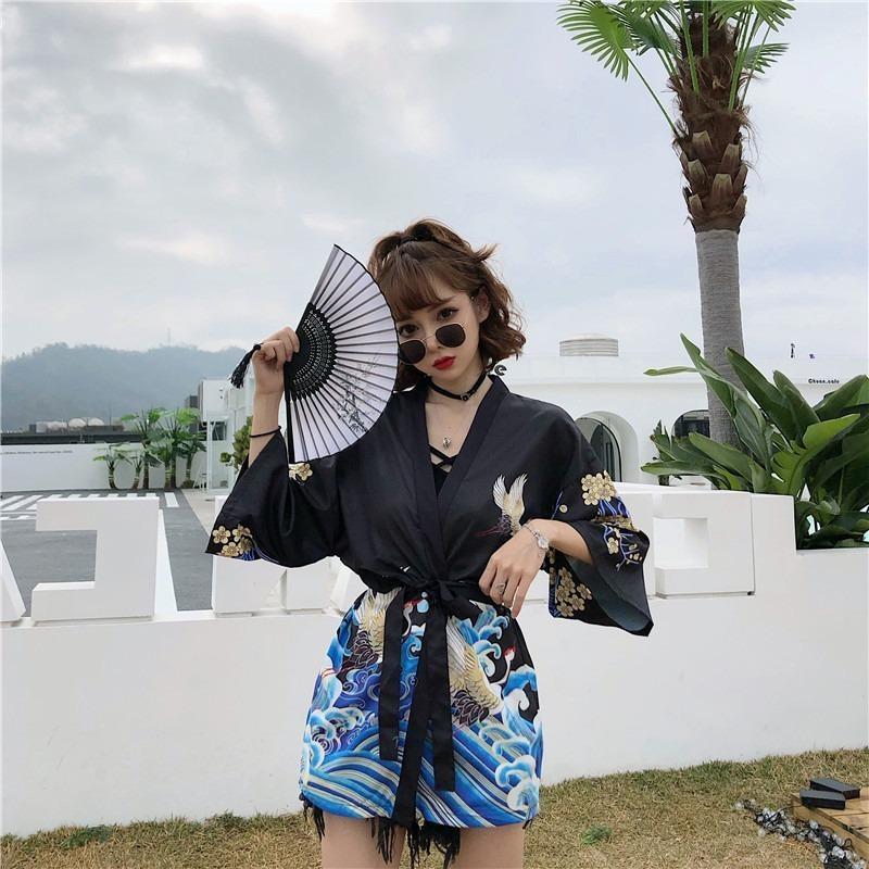 Blue And Gold Kimono