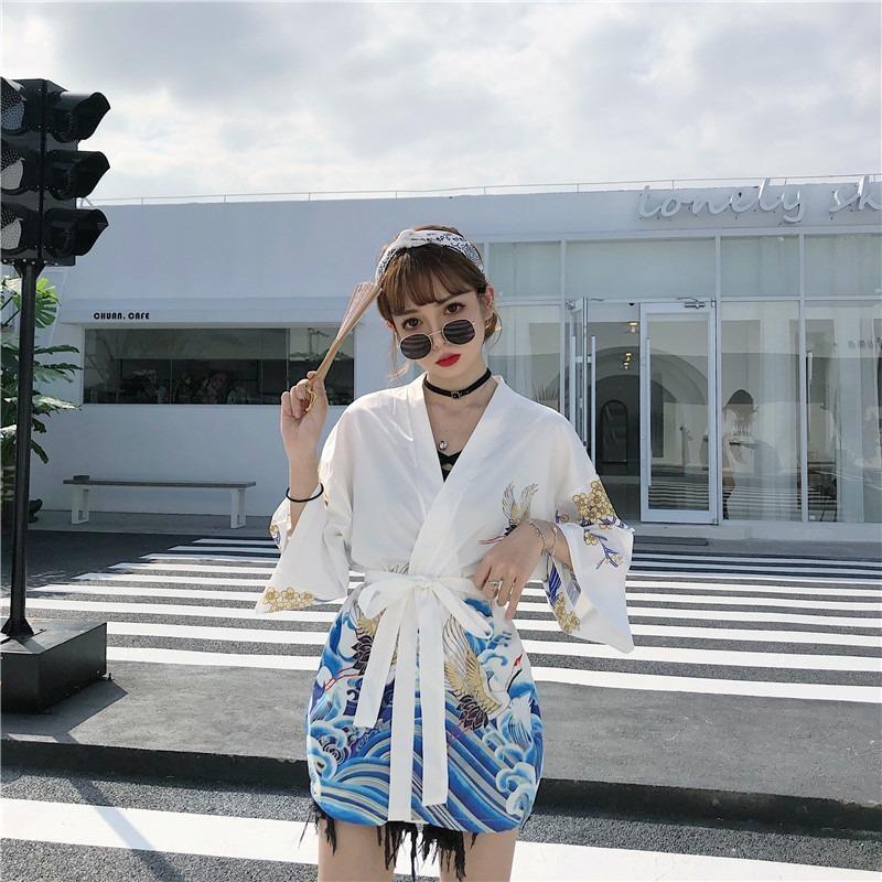 Blue And Gold Kimono
