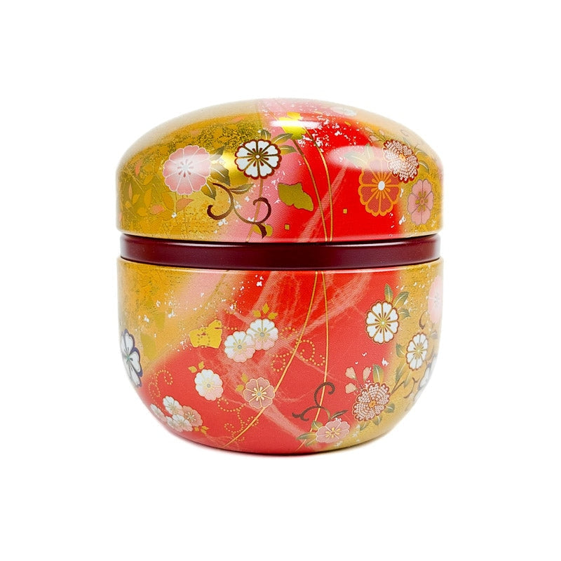 Round Tea Box - Gold & Red