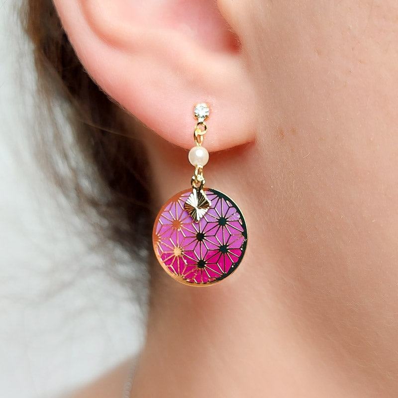 Asanoha Violet Earrings