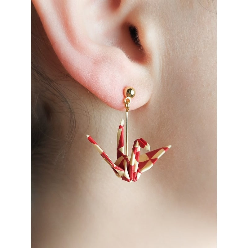 Red Origami Earrings