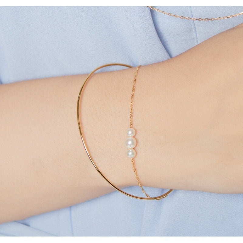 Golden Japanese Bracelet - Pearls