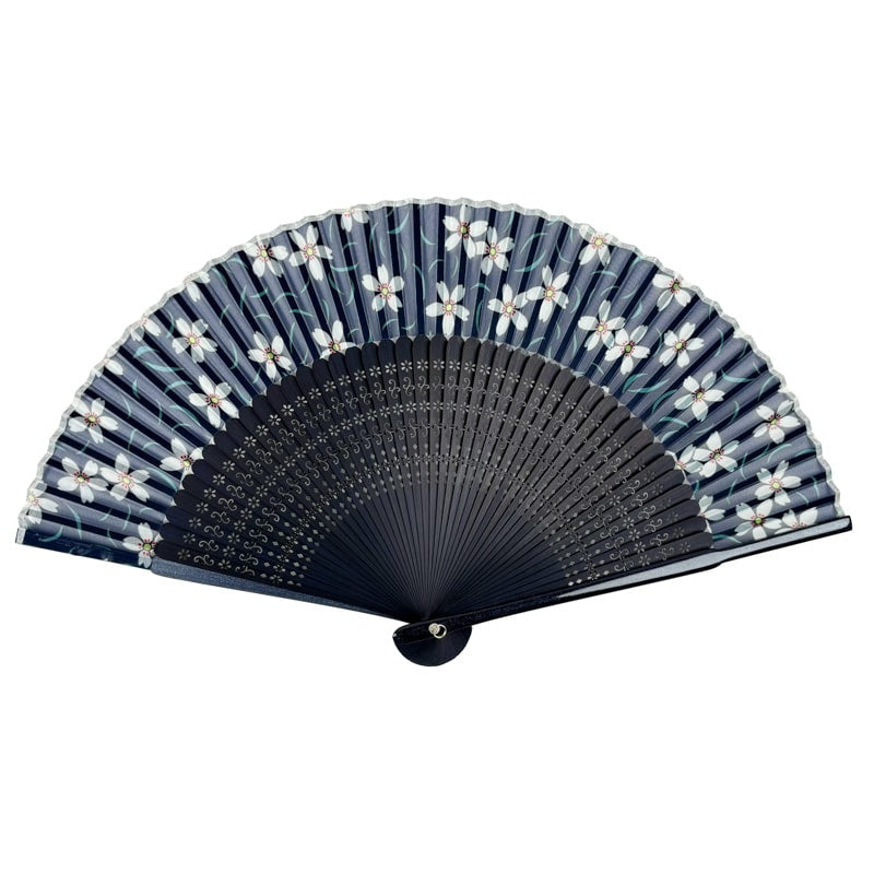 Sakura Blue Japanese Fan