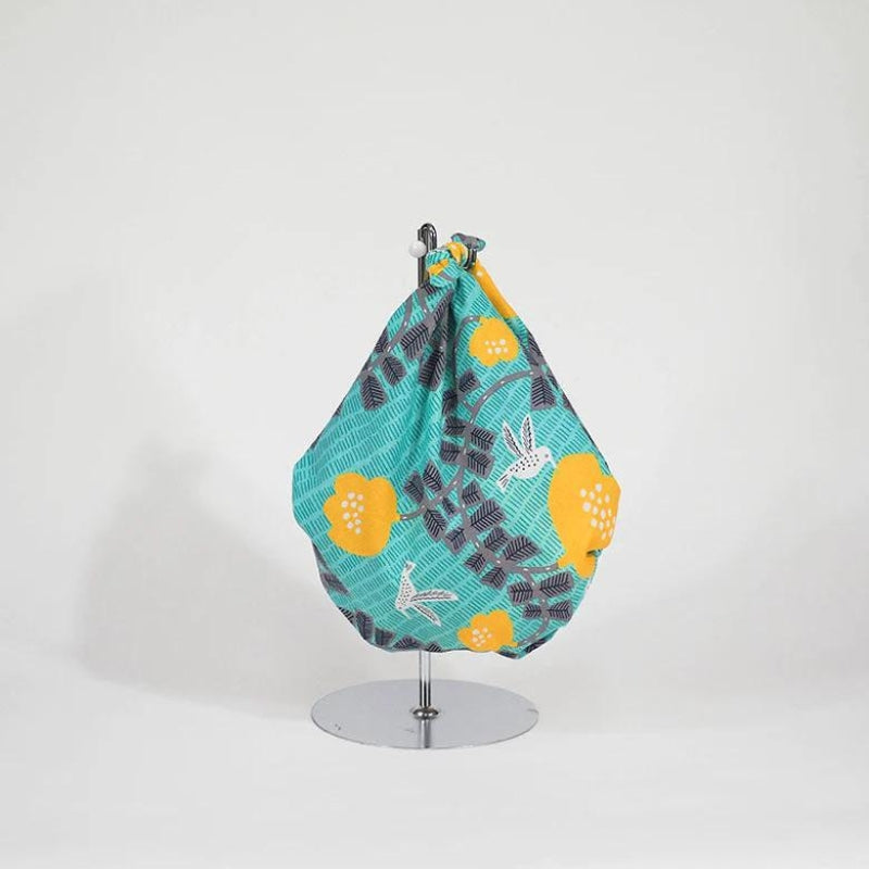 Furoshiki Japanese Hummingbirds Green - 70cm x 70cm