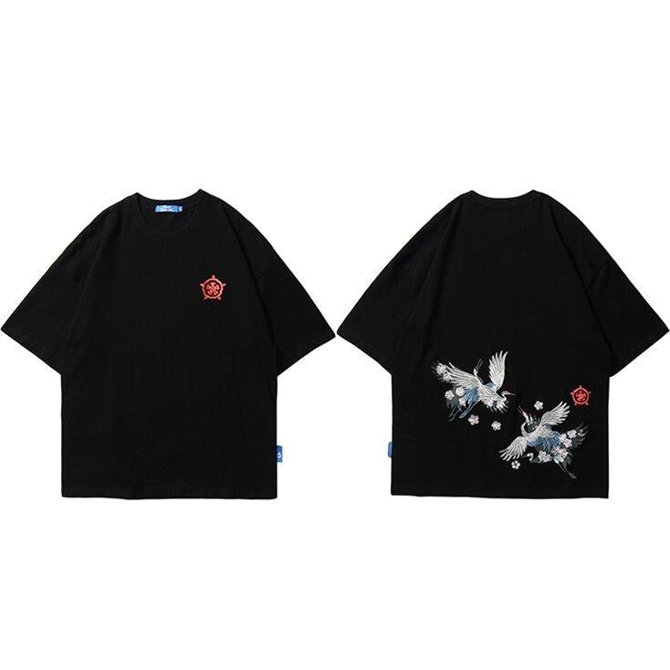 Japanese Aesthetic Shirt - Crane Black / M