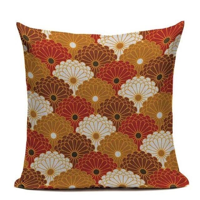 Japanese Cushion Cover - Vintage Chrysanthemum