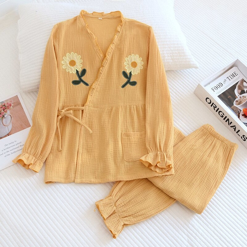 Japanese Kawaii Women’s Pajamas Yellow / M
