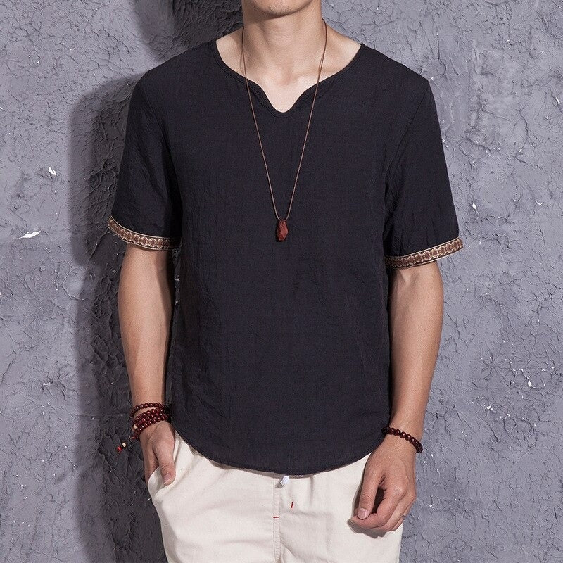 Japanese Linen T-shirt Black / M