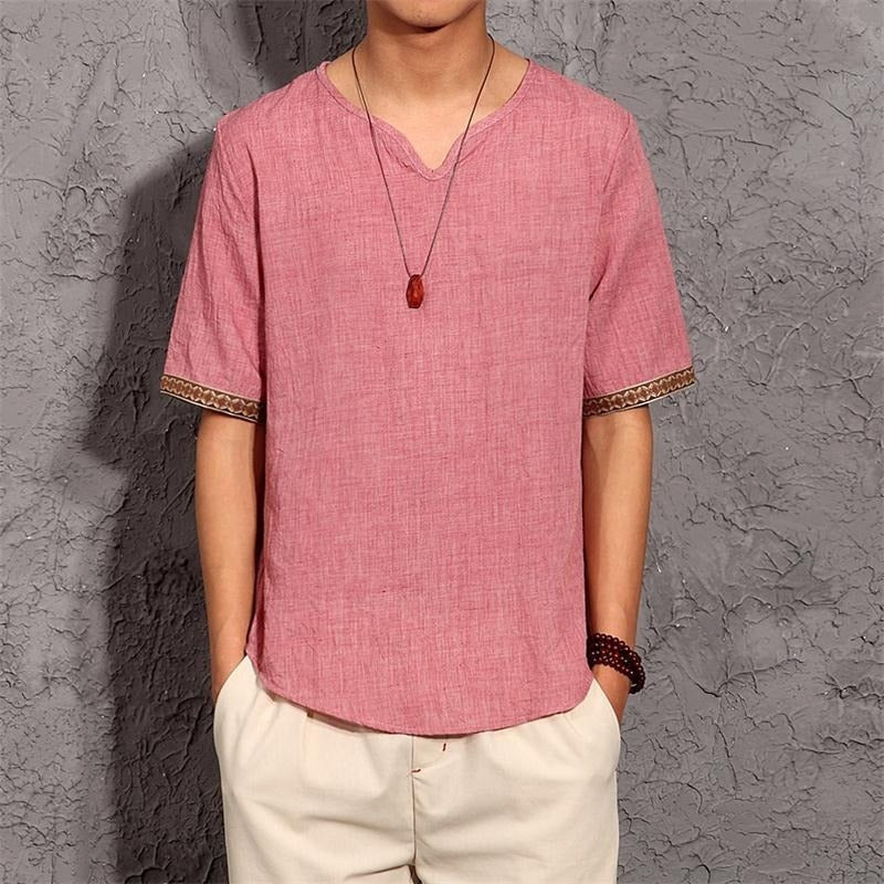 Japanese Linen T-shirt Pink / M
