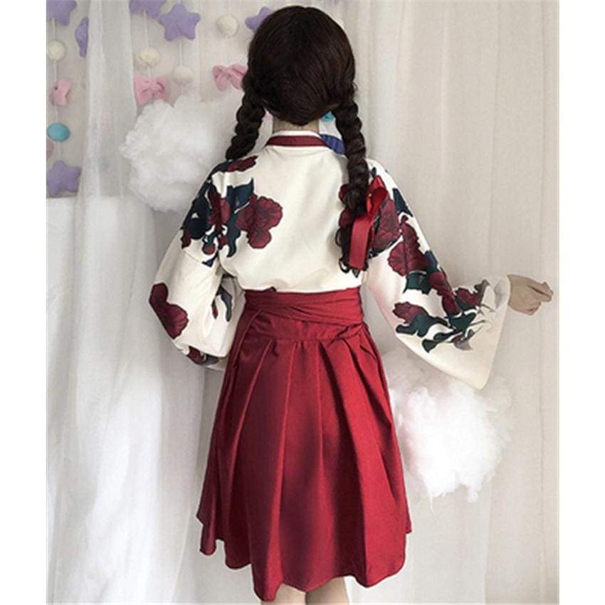 Japanese Red Kimono Dress - Woman