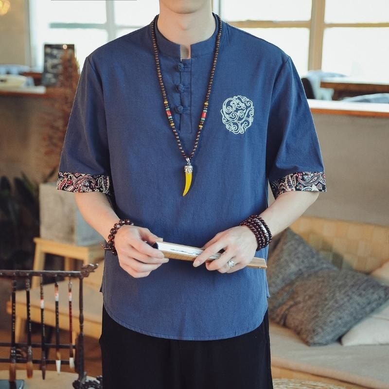 Japanese Samurai Shirt Blue / M
