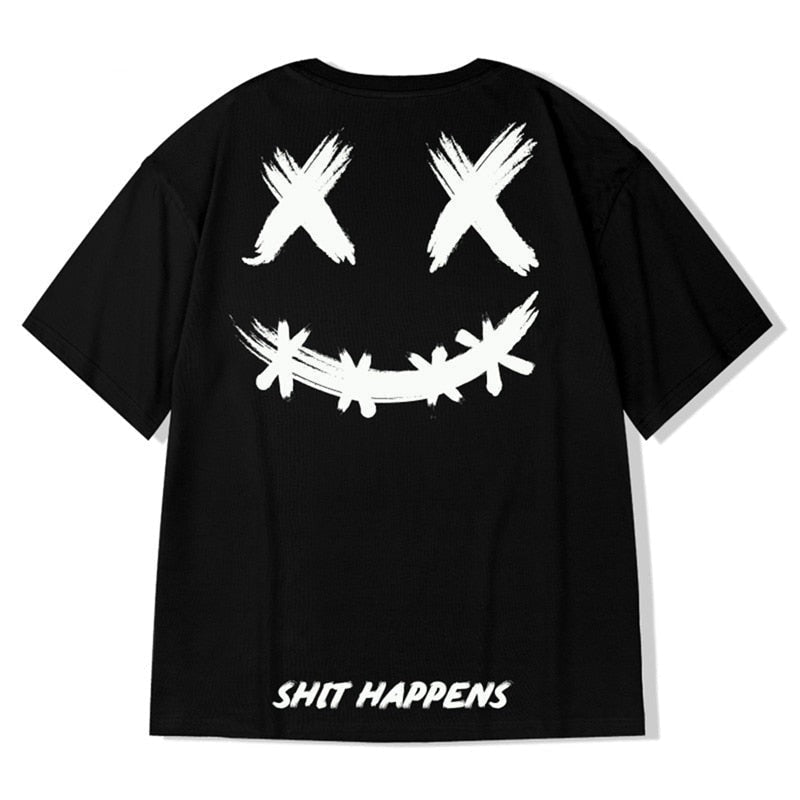 Japanese T-Shirt Shit Happens Black / S