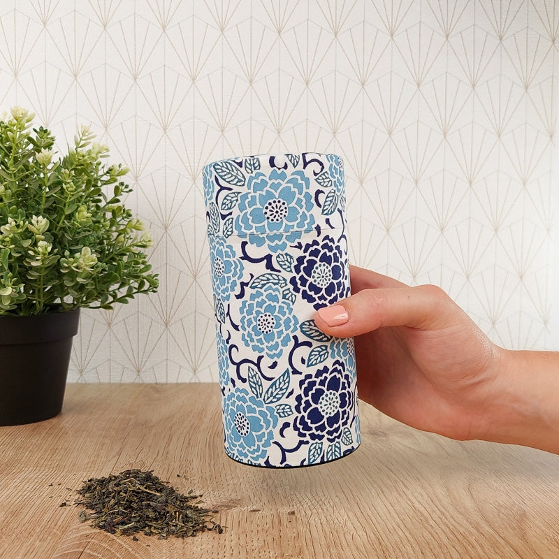 Japanese Tea Box Washi Paper - Blue