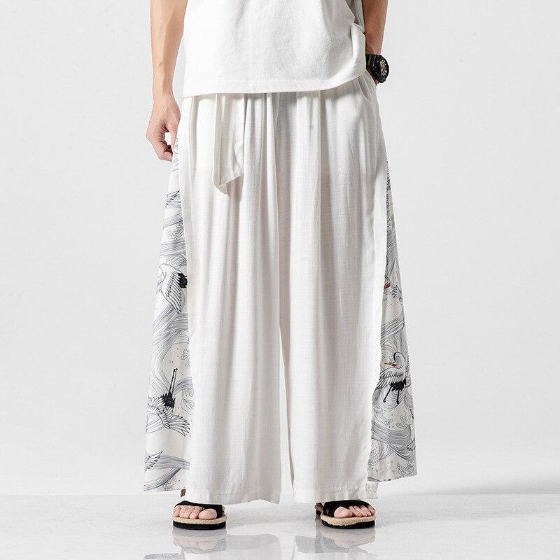 Japanese Wide Leg Pants White / M