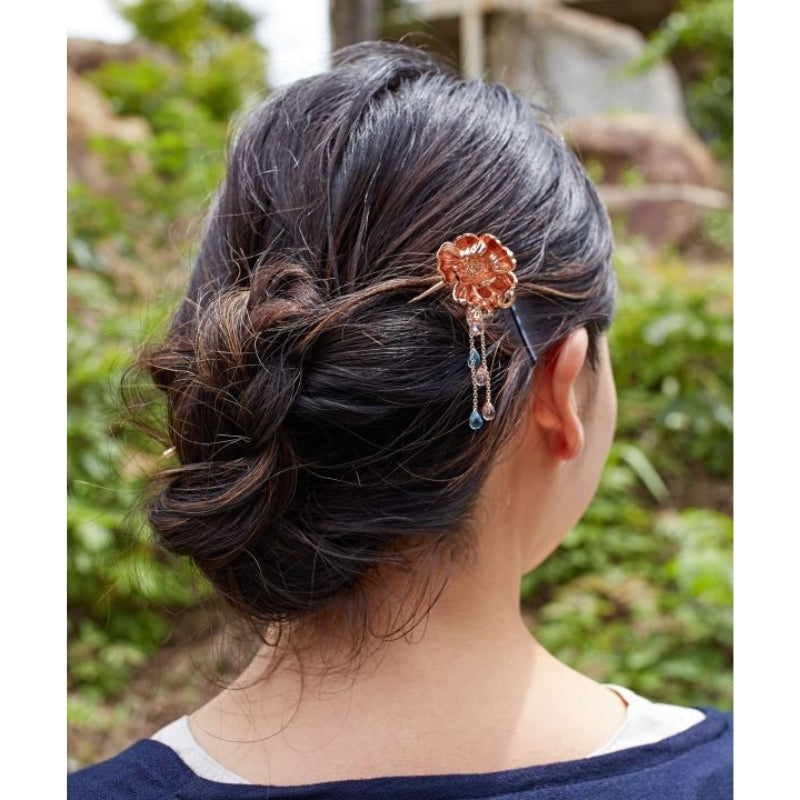 Kanzashi Hair Stick - Peony