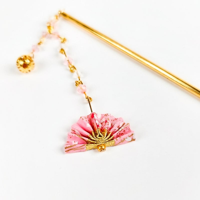 Japanese Kanzashi Pink Fan