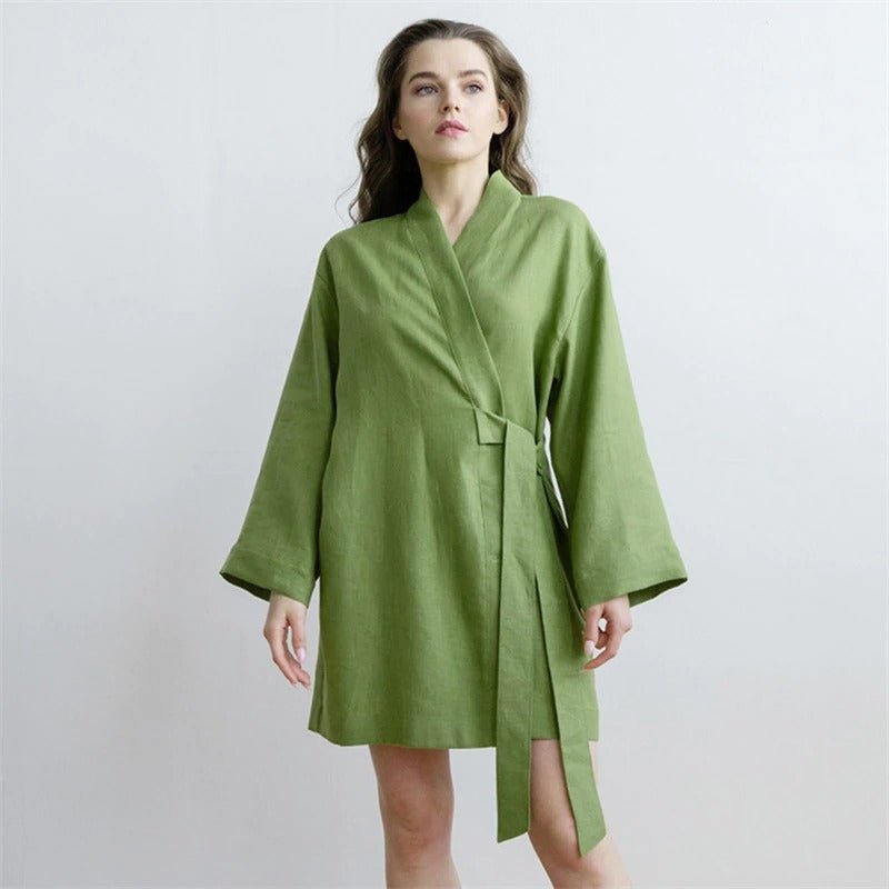 Kimono Bathrobe for Women Green / S