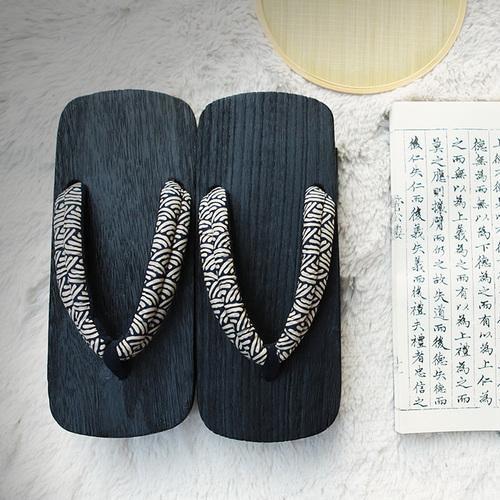 Kimono Geta - Kuro Seigaiha