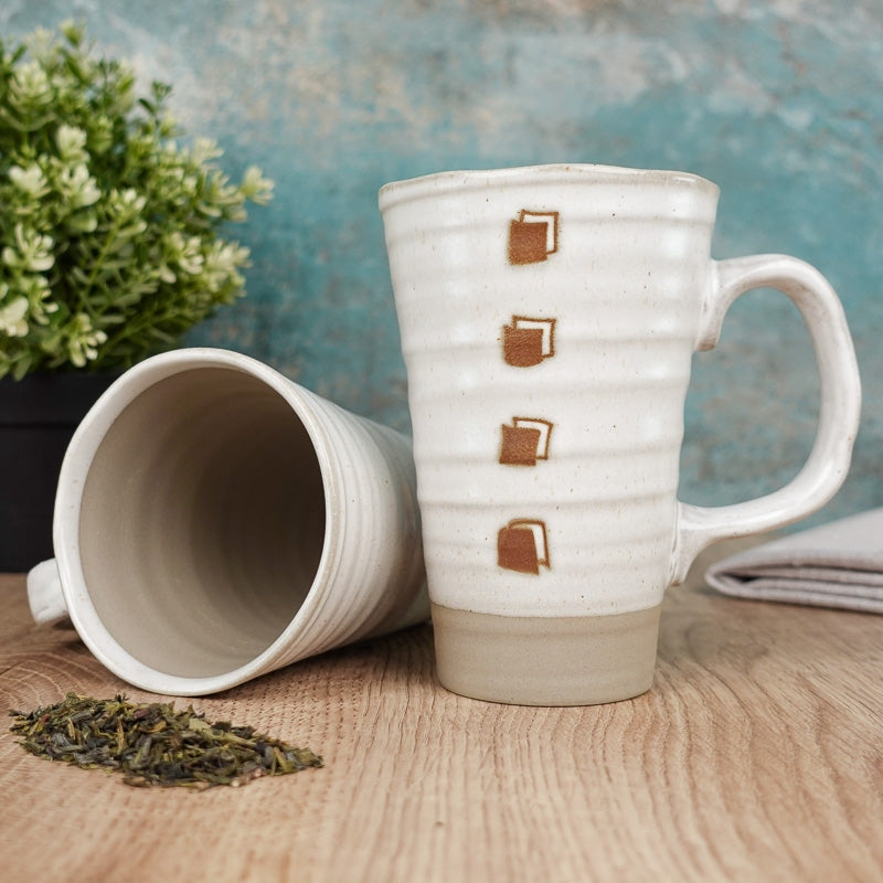 Large White Japanese Mug