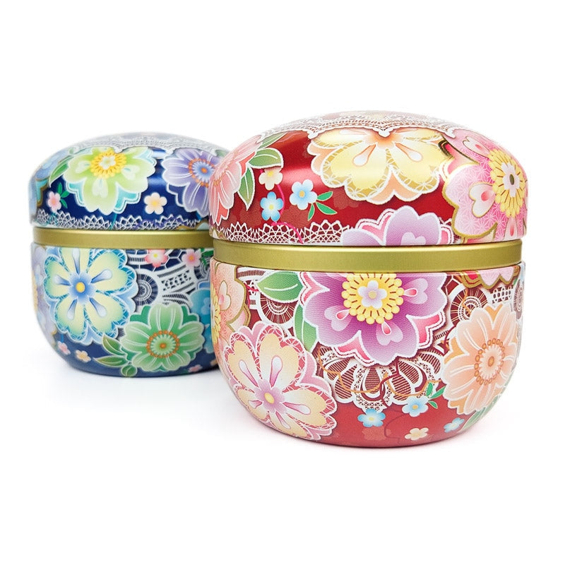 Set of 2 Flower Japan Tea Tins