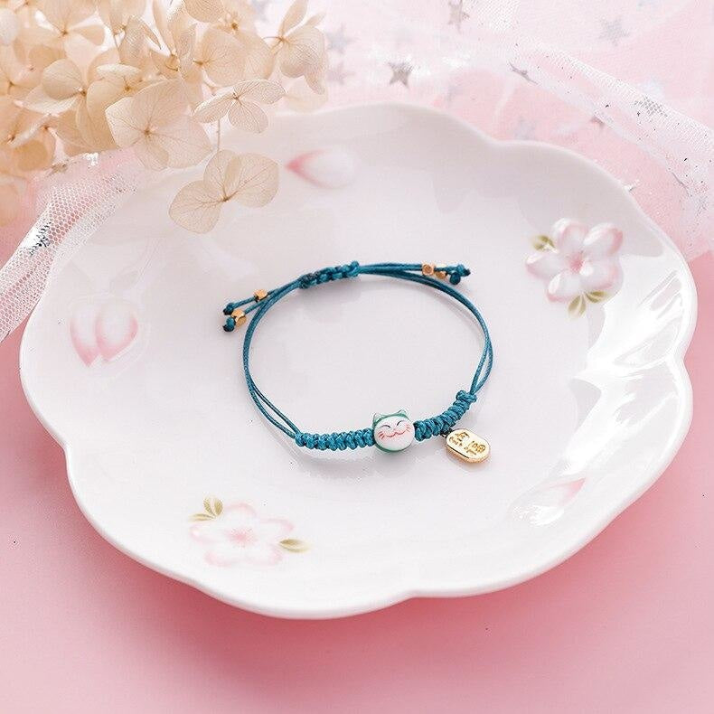Maneki Neko Bracelet - Koban Turquoise