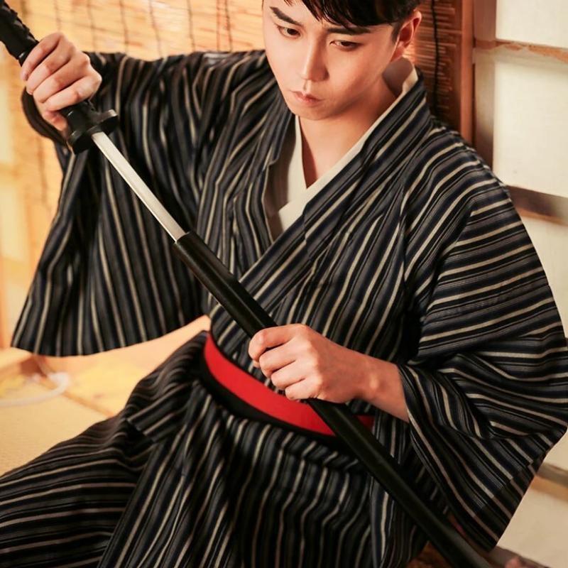 Japanese kimono clothing for men youth photos shooting japan traditional  male warrior robe warrior kimonos suits