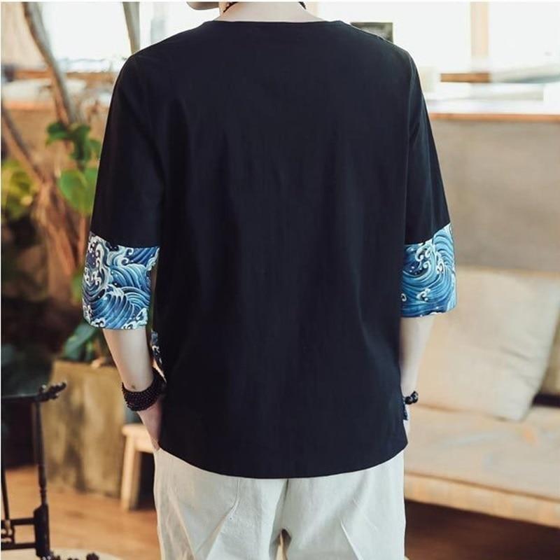 Mens Shirt With Japanese Waves