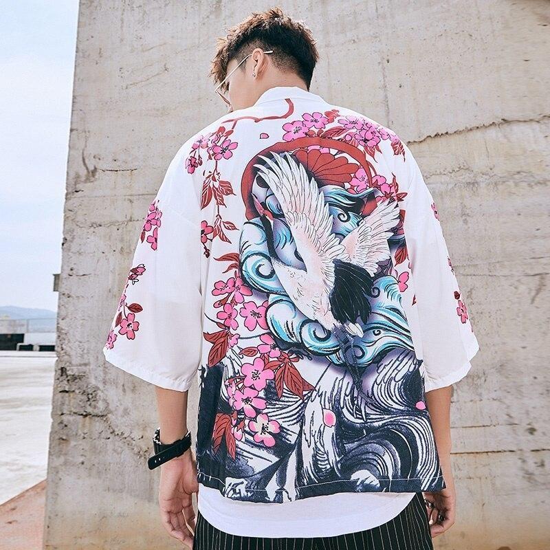 Mens Streetwear Kimono Jacket M