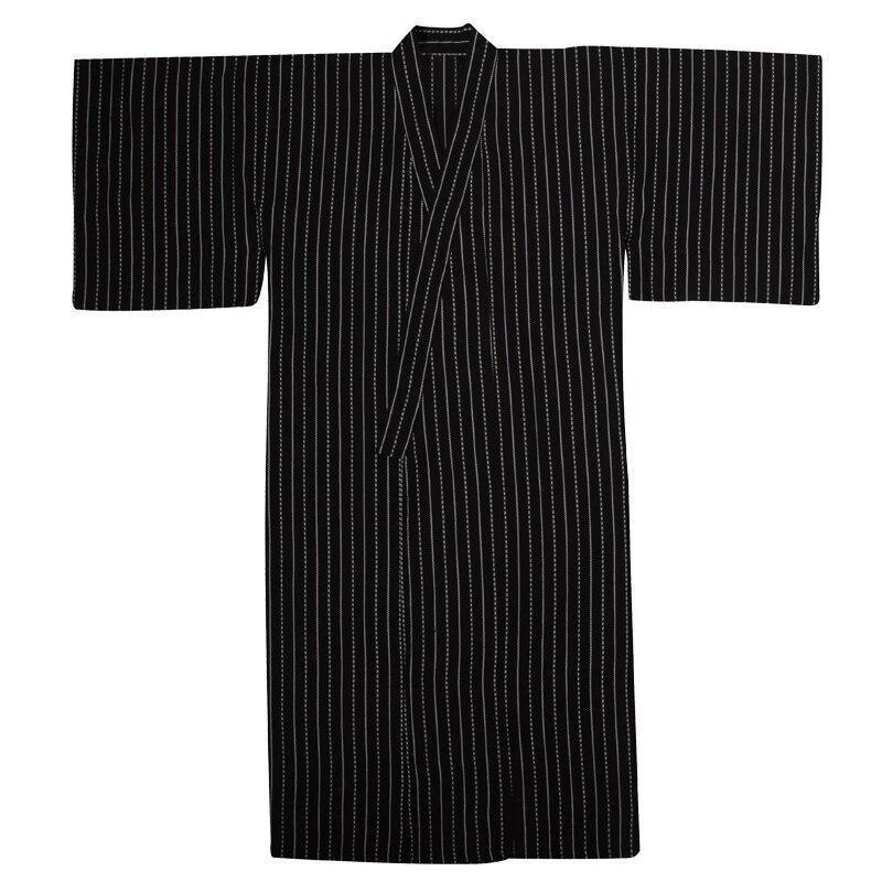 Men’s Yukata Robe With Cotton Stripes