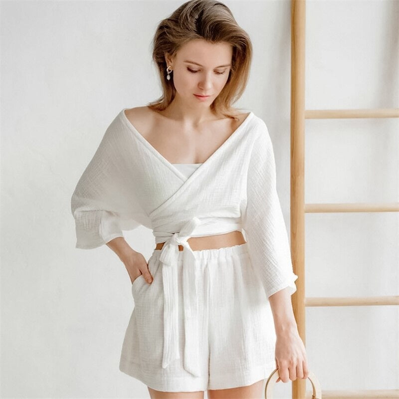 Modern Japanese Pajamas Woman White / S