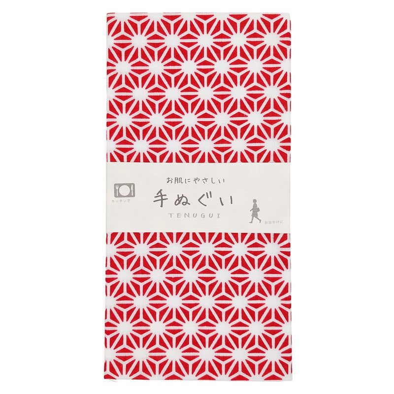 Towel Tenugui Asanoha Red