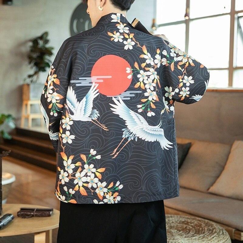 Streetwear Kimono Jacket For Men L