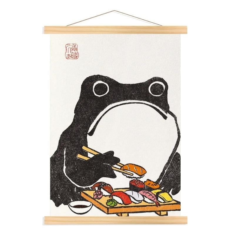 Japanese Artwork Sushi Kaeru