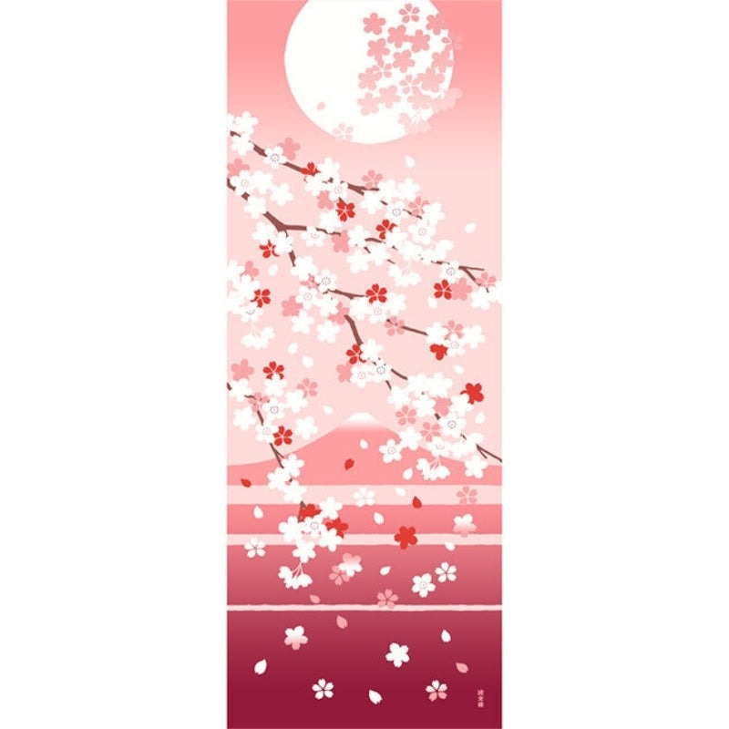 Japanese Tenugui Pink Cherry