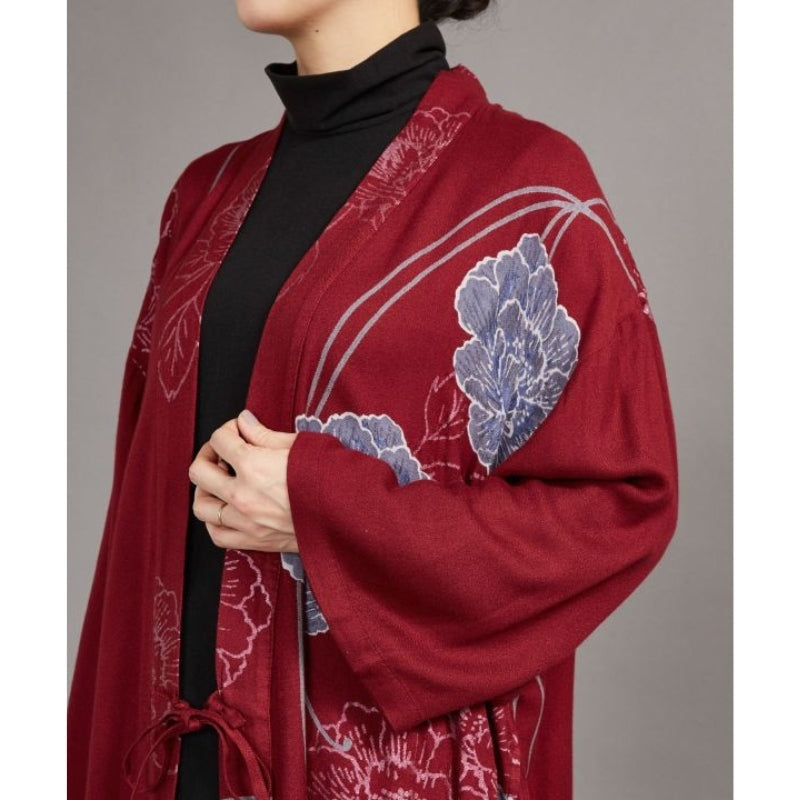 Veste Kimono Long Femme Rouge