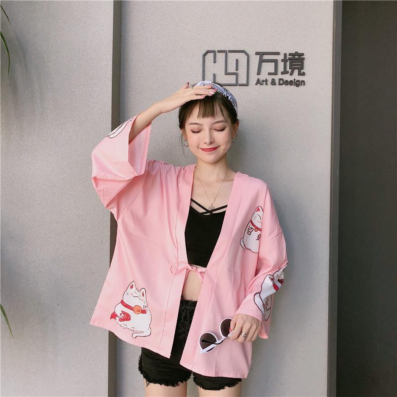 Women’s Japanese Style Kimono - Maneki Neko
