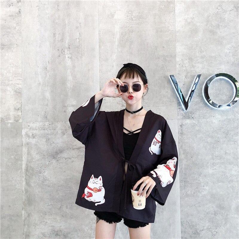 Women’s Japanese Style Kimono - Maneki Neko