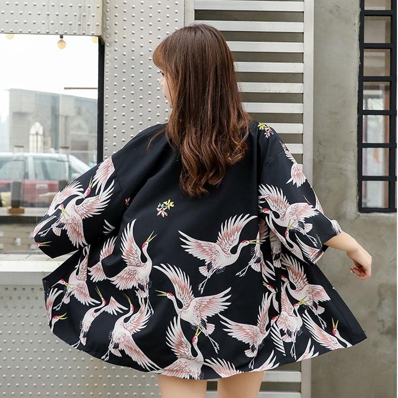 Womens Kimono Bird Print One Size